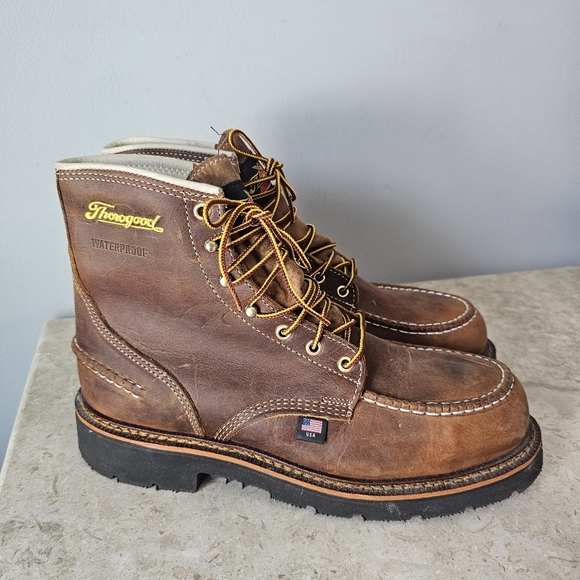 Thorogood Boots Size 9D 804-3696 Men's 6" Leather WP Steel Safety Moc Work Boot - Picture 1 of 16